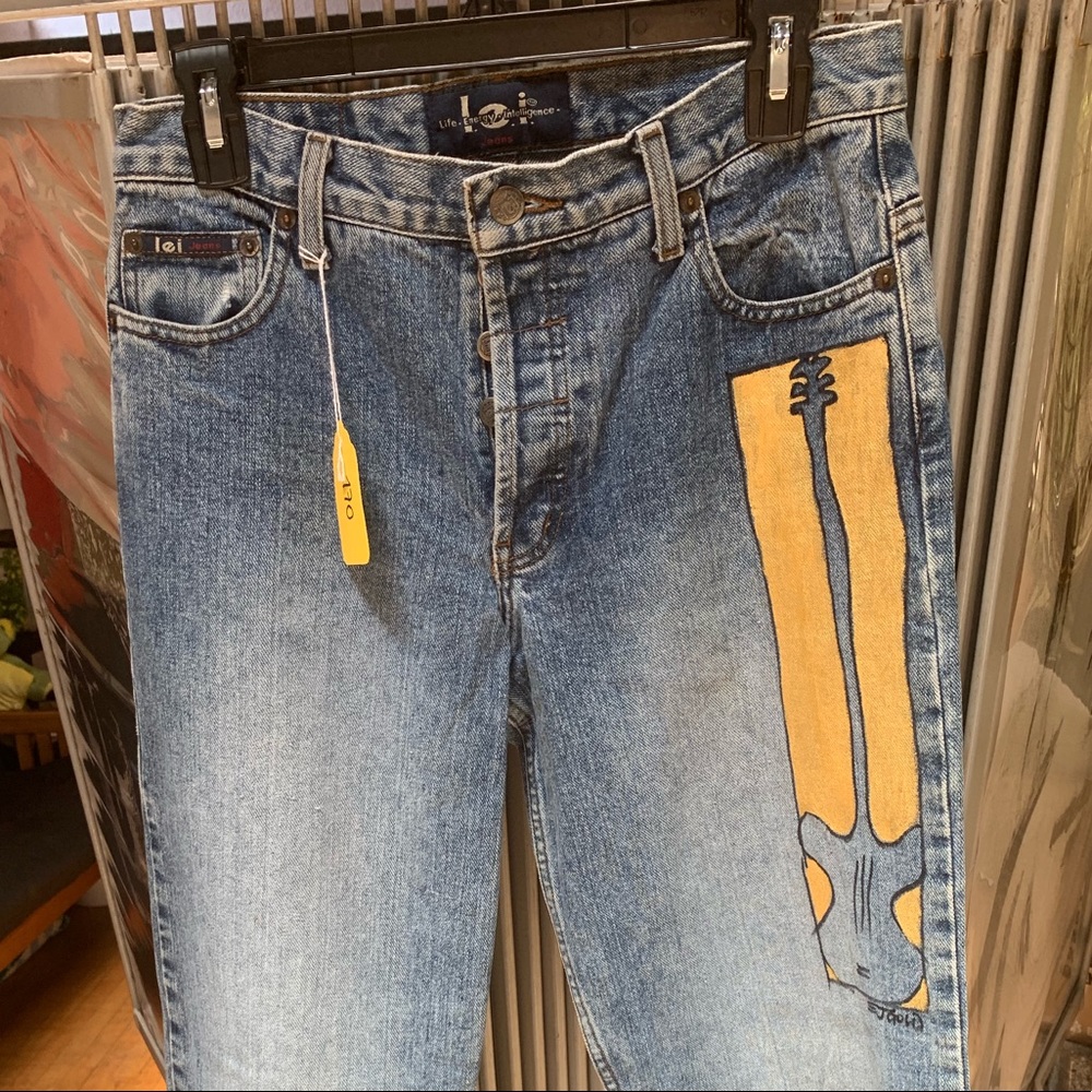 Hand-painted by artist women jeans